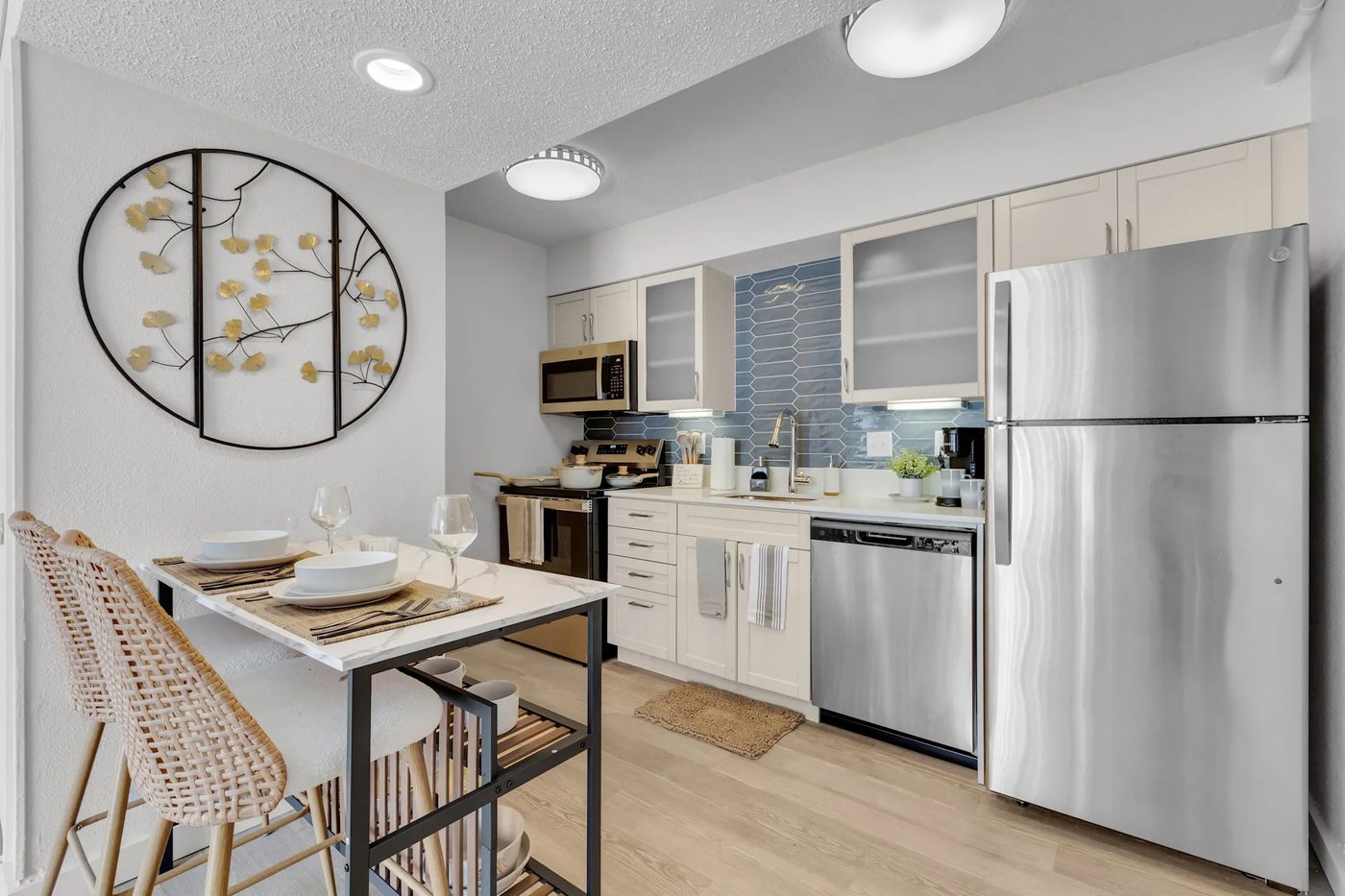 The same unit interior after renovation